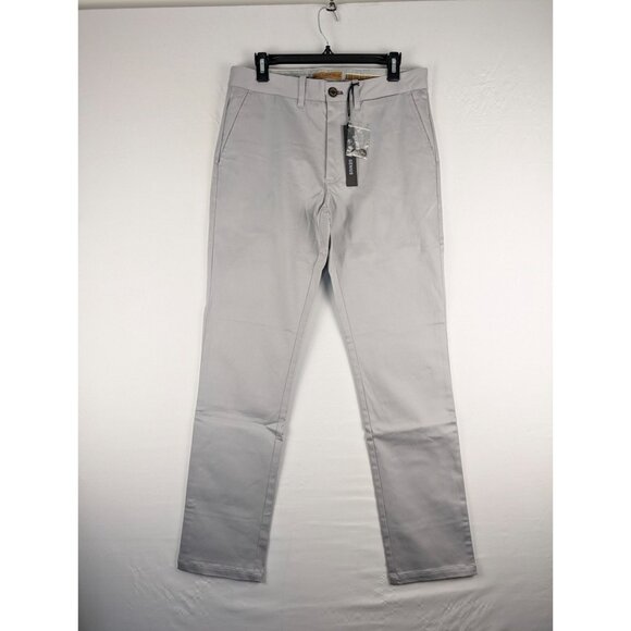 Nifty Genius Pants Mens 32 Gray Chino Slim Fit Stretch - Picture 1 of 9